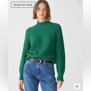J crew 100% cotton green sweater